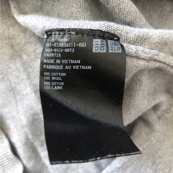 Uniqlo Cotton Wool Light Sweater in Light Grey Size M - Picture 7 of 9